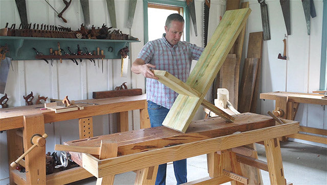 Joshua Farnsworth making a Viking camp chair