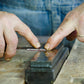 Woodworking class sharpening handplane blade