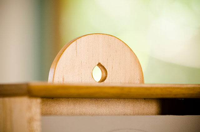 Teardrop shaped hole on the hanger of the Isaac Youngs Shaker Wall Clock