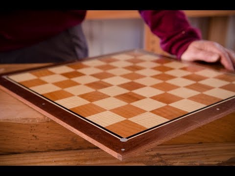 Video with veneer chess board woodworking class