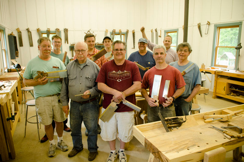 Dovetail saw making woodworking class students with Tom Calisto