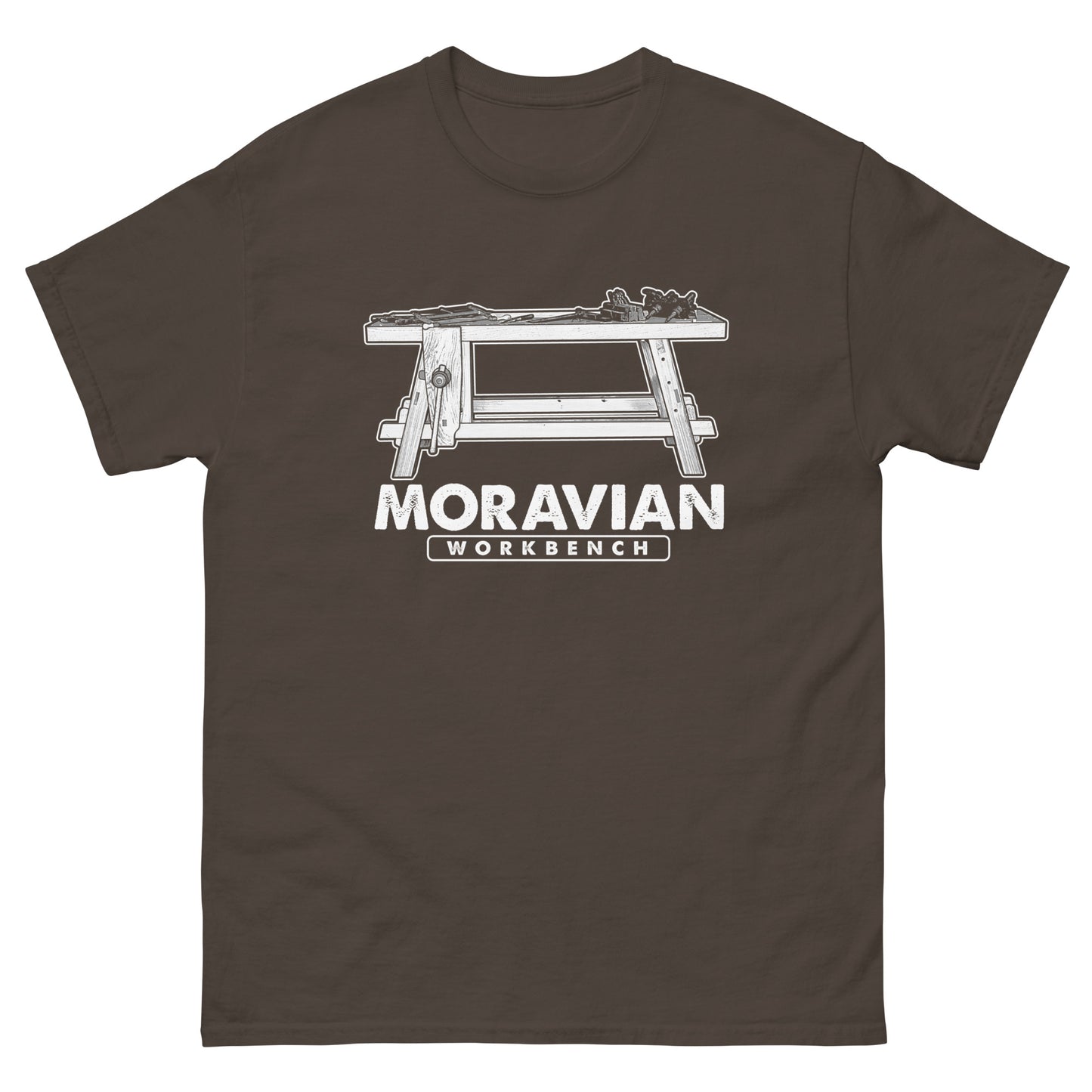 "Moravian Workbench Elevation" Woodworking T-shirt (Multiple Colors)