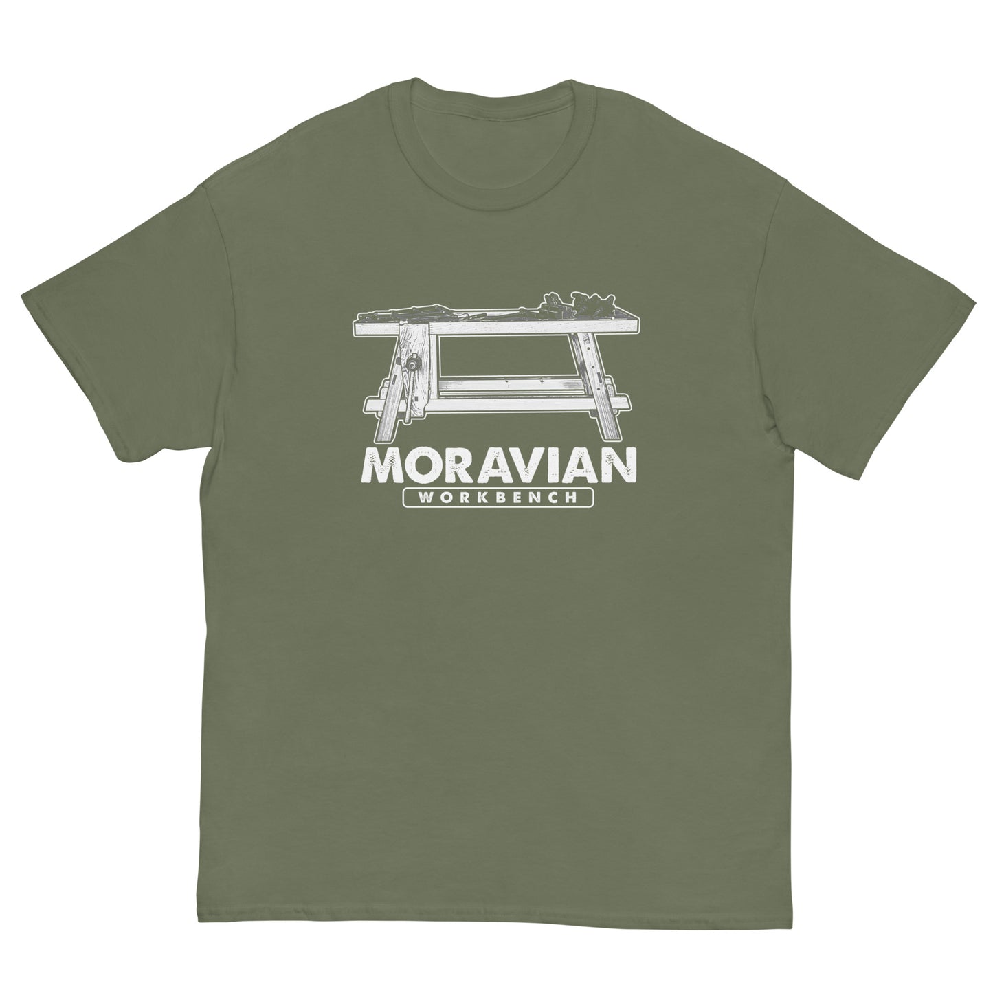 "Moravian Workbench Elevation" Woodworking T-shirt (Multiple Colors)