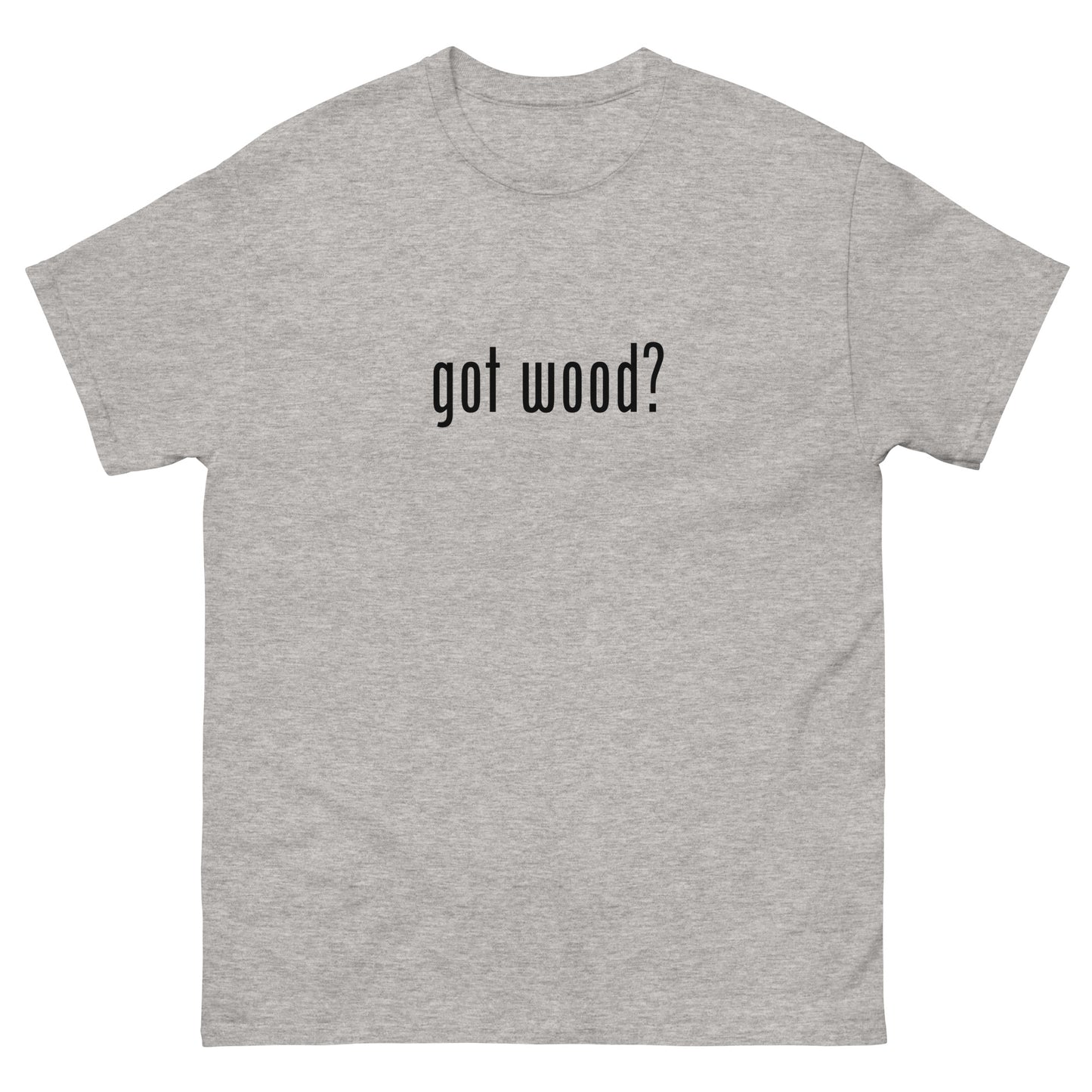 “got wood?” Woodworking T-Shirt – Black Ink (Multiple Colors)