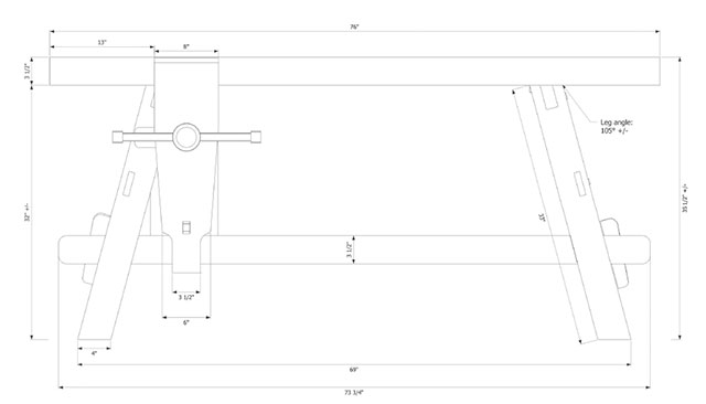 "Portable Moravian Workbench" Woodworking Plans