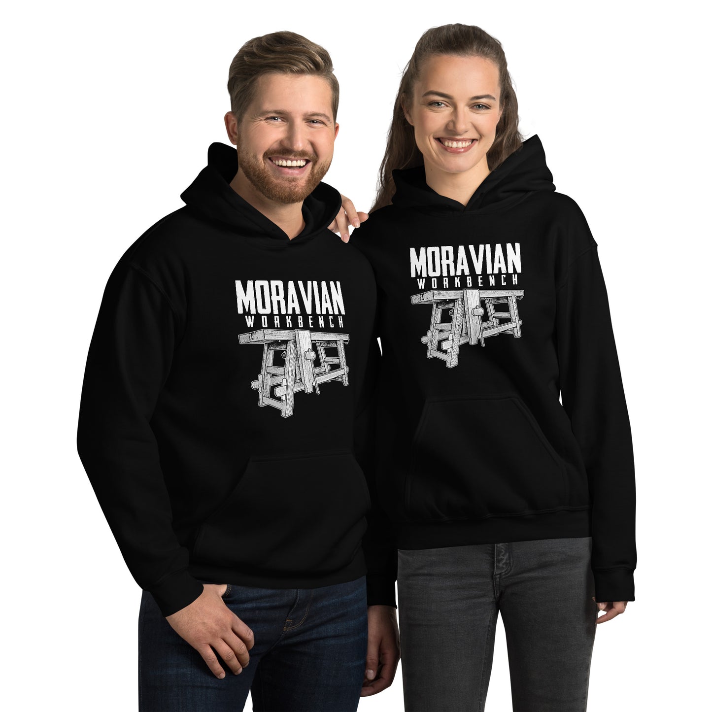 "Moravian Workbench" Unisex Hoodie for Woodworkers (Multiple Colors)