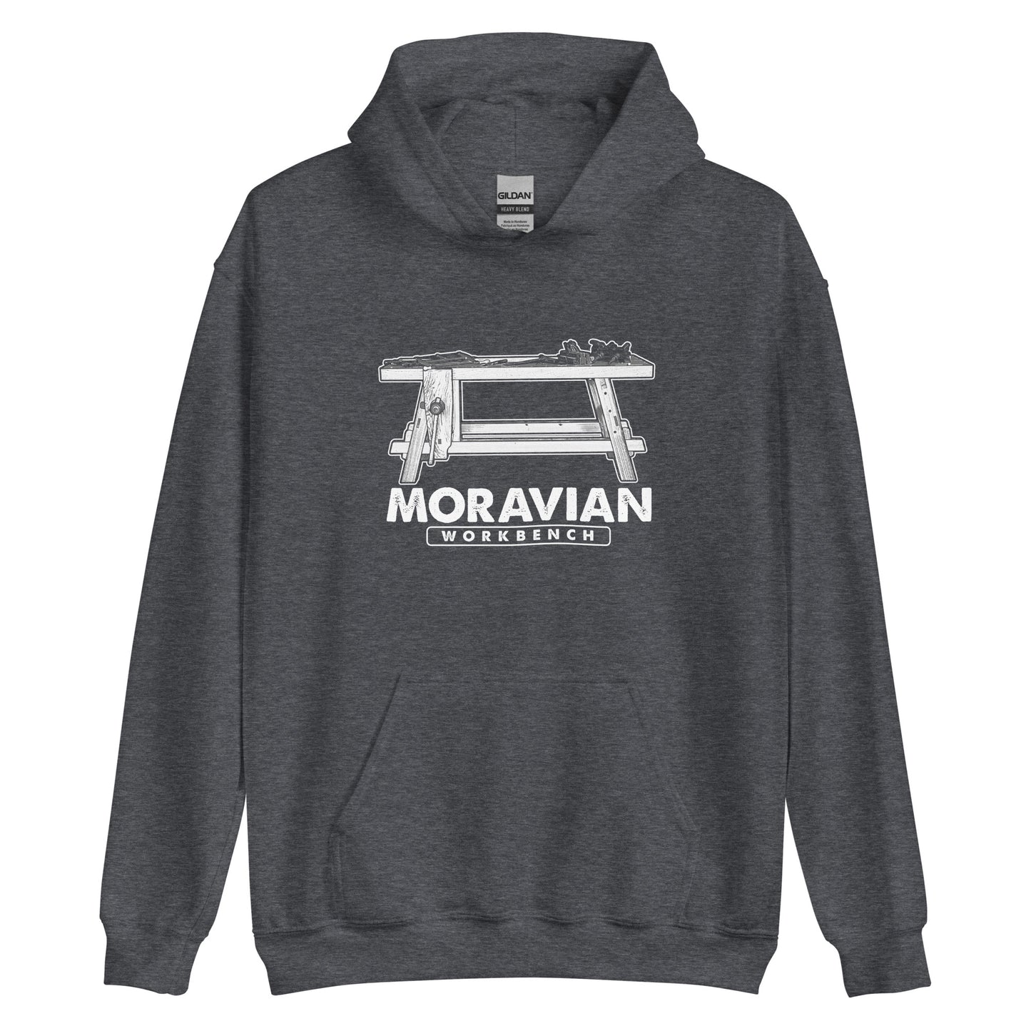 "Moravian Workbench Elevation" Unisex Hoodie for Woodworkers (Multiple Colors)