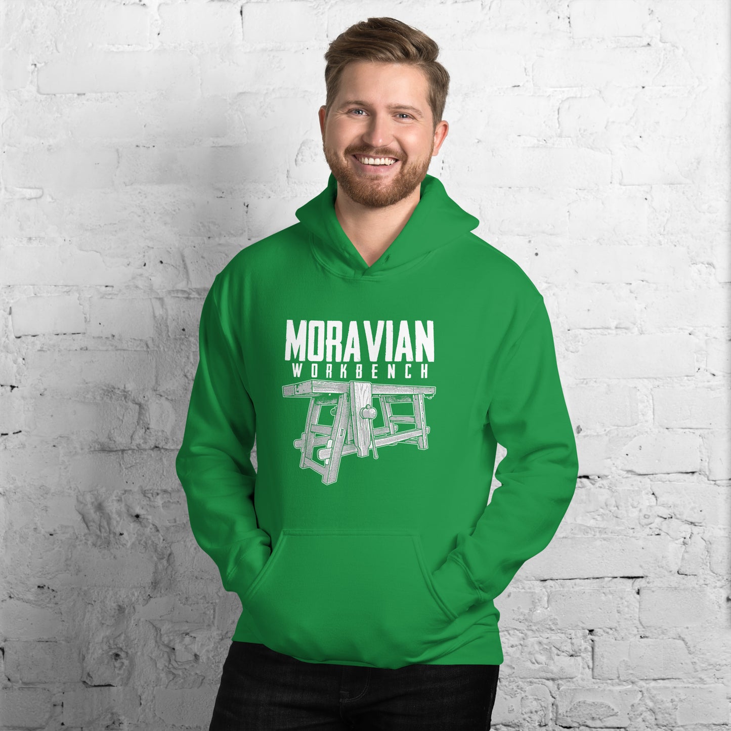 "Moravian Workbench" Unisex Hoodie for Woodworkers (Multiple Colors)