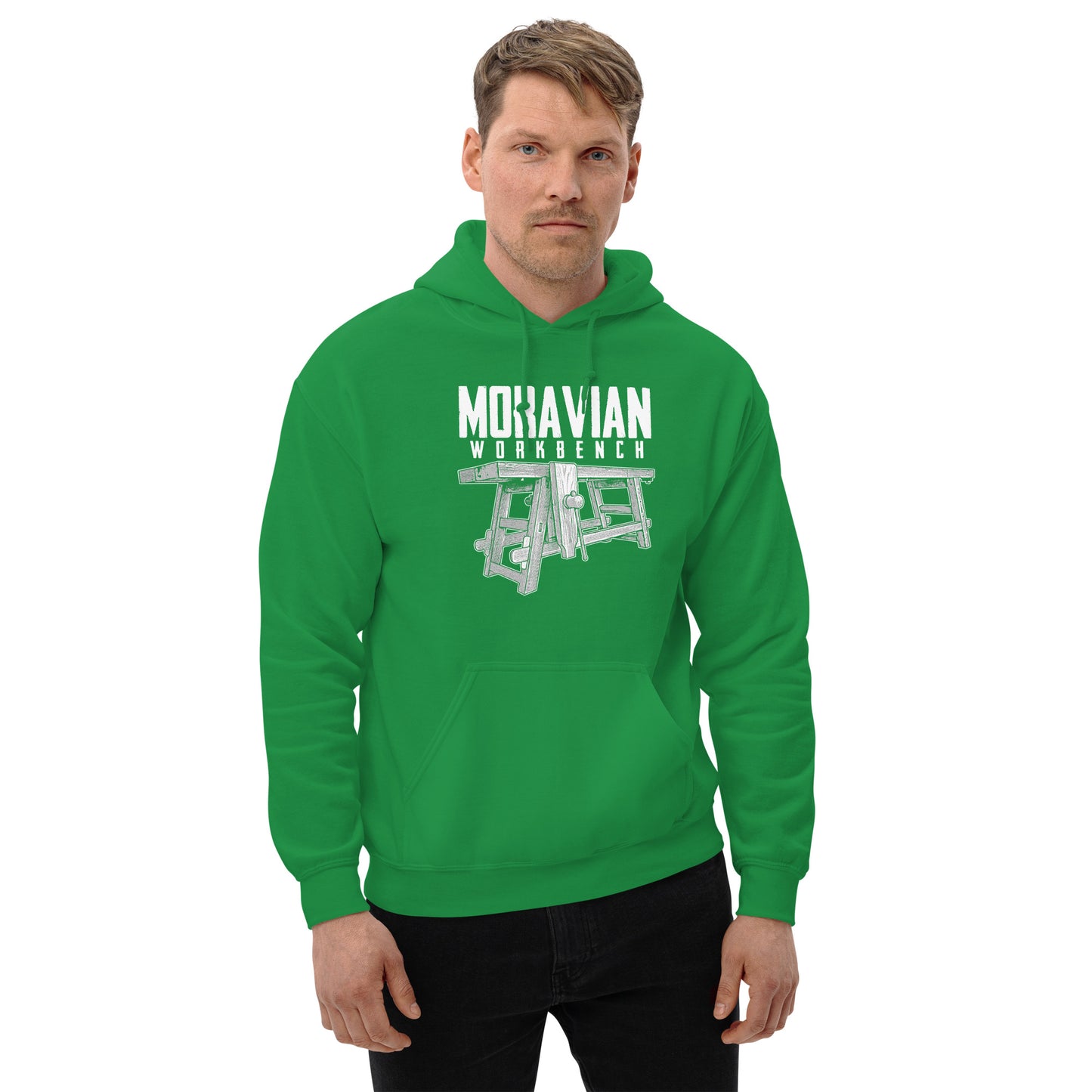 "Moravian Workbench" Unisex Hoodie for Woodworkers (Multiple Colors)