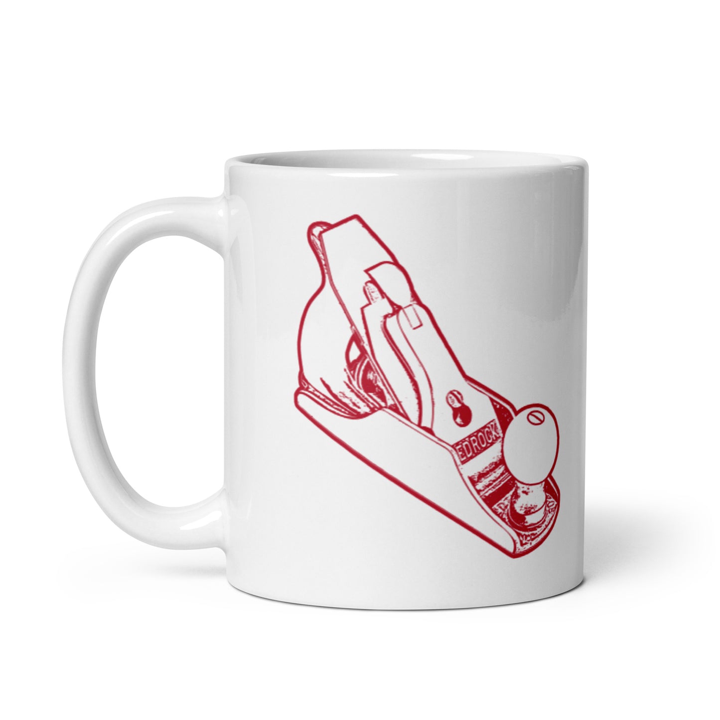 Bedrock Handplane Woodworking Gift Mug (Red)