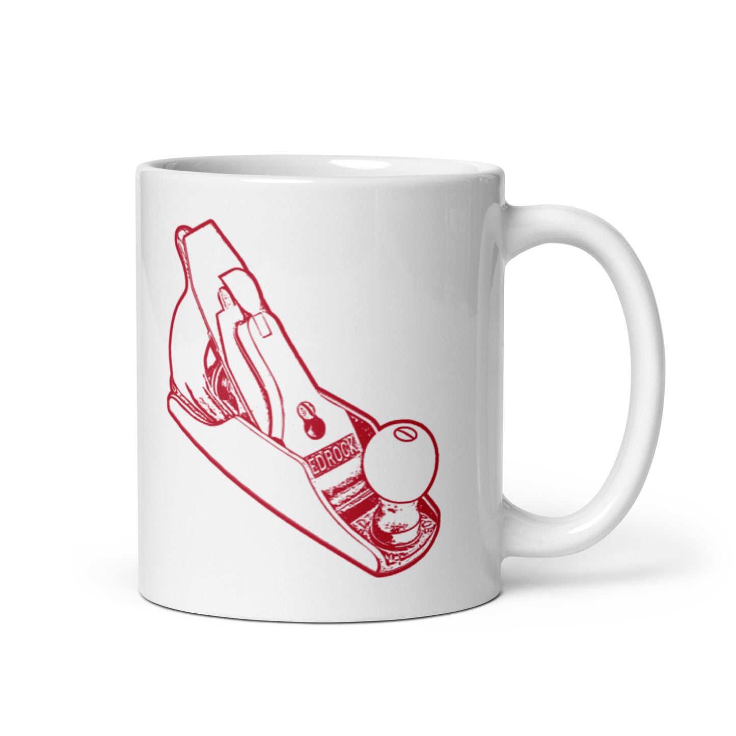 Bedrock Handplane Woodworking Gift Mug (Red)