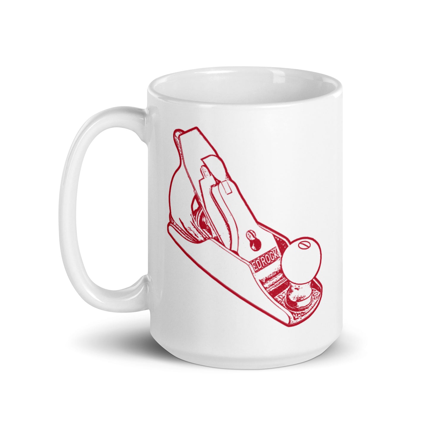 Bedrock Handplane Woodworking Gift Mug (Red)