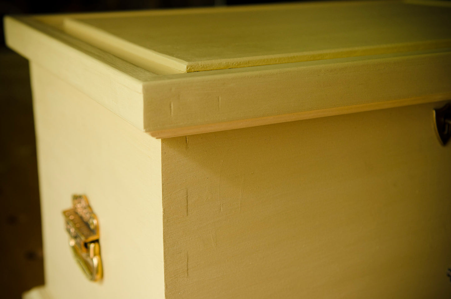 Floating panel lid made in the portable dovetail tool chest woodworking class
