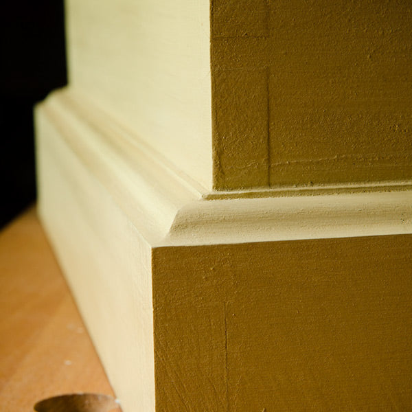 Molding skirt on a portable dovetail tool chest woodworking class