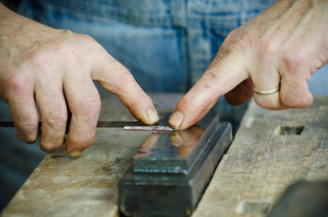 Woodworking class sharpening handplane blade