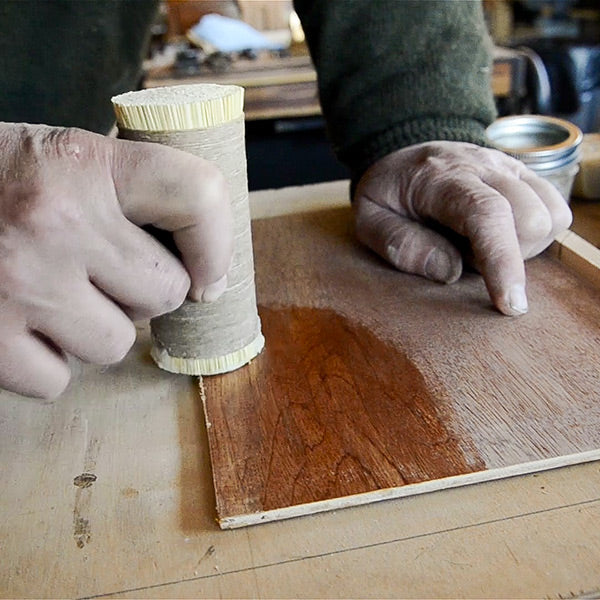 Don Williams wood finish beeswax with french polissoir