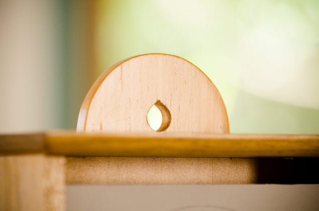 Teardrop shaped hole on the hanger of the Isaac Youngs Shaker Wall Clock 