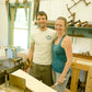 Man and woman student at the introduction to hand tool woodworking class