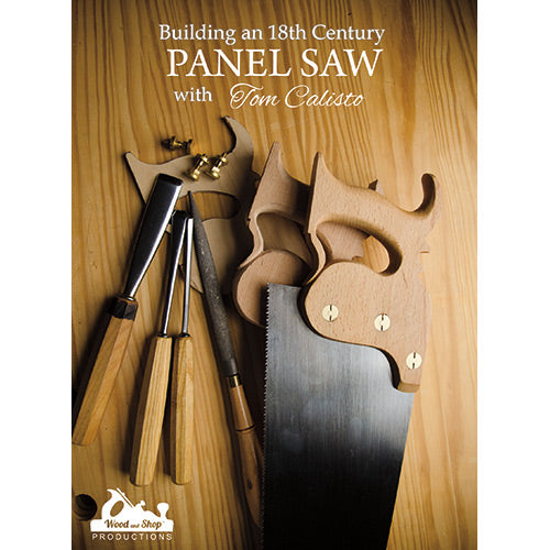 DVD cover for Building an 18th Century Panel Saw with Tom Calisto with gouges, rasps, saw nuts and saw handles