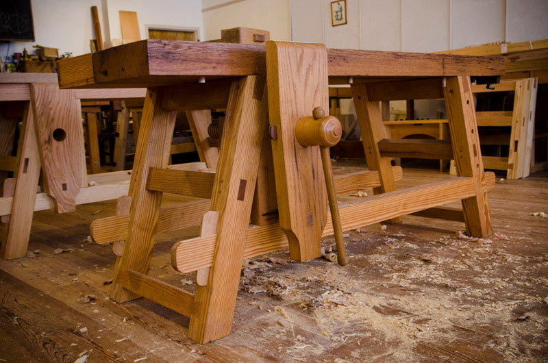 A portable Moravian Workbench at the Roy Underhill Woodwright's School