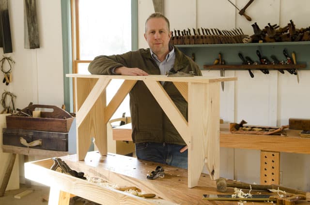 Joshua Farnsworth building a shaker bench for woodworking plans