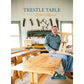 DVD cover for Building a Collapsable Trestle Table with Will Myers sitting on table in woodworking workshop