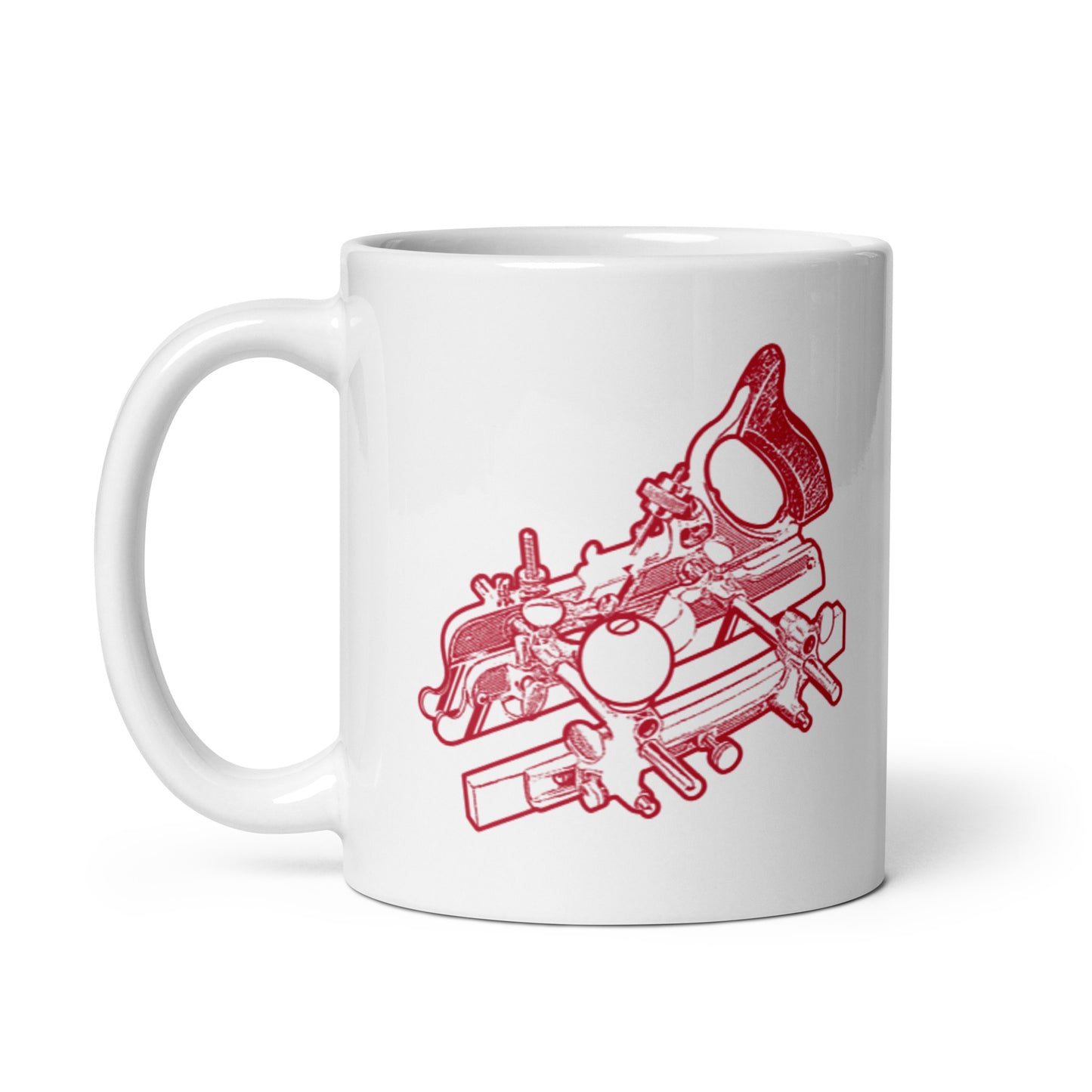 Stanley 45 Combination Plane Woodworking Gift Mug (Red)