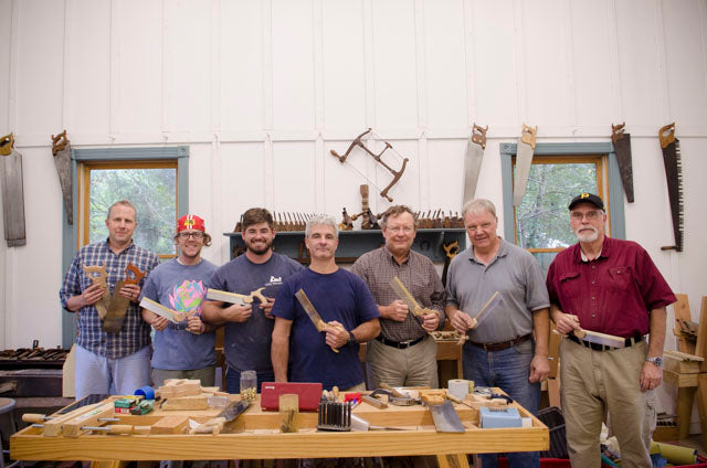 Dovetail saw making woodworking class students with Tom Calisto