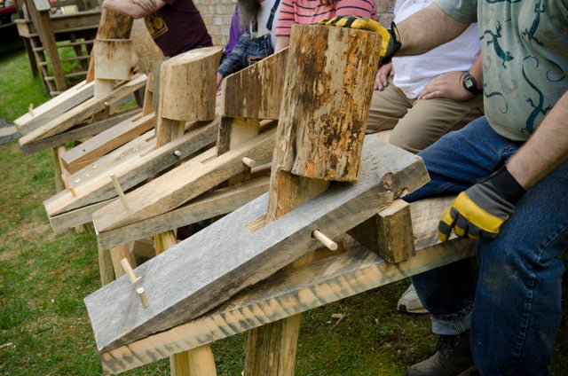 A woodworking class to build a shaving horse