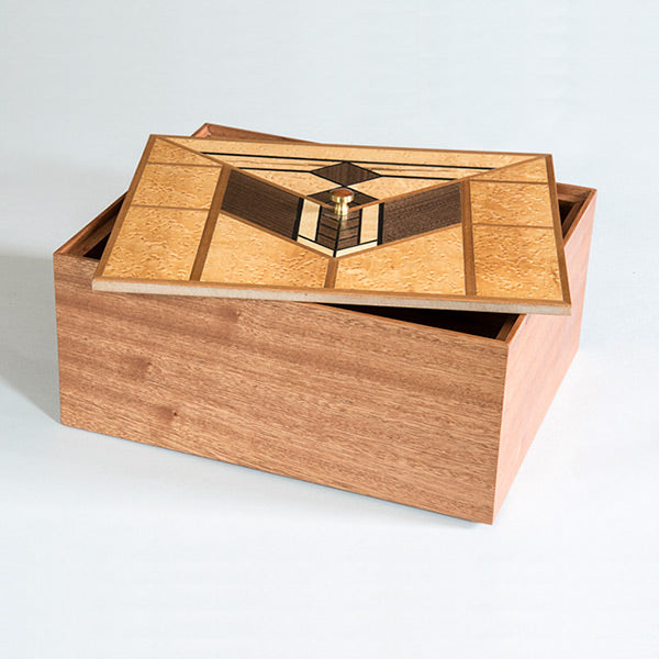Veneered and inlaid box made by Dave Heller woodworker